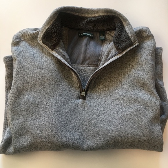 GH Bass & Co Grey Half Zip Medium Sweatshirt - Picture 2 of 9